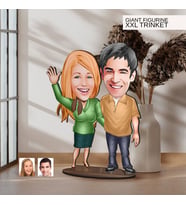 BK Gift Kişiye Özel Sevgililer Karikatürlü Büyük Boy Ahşap Biblo-110 Arkadaşa Hediye , Sevgiliye Hediye, Kişiye Özel Biblolar