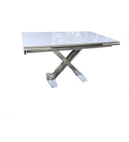 Masa 13918 X AYAK Model Metal Nikelaj Dikdörtgen Kelebek Yan Açıl Tabla üstü cam