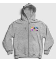 Presmono Unisex Gri Astroworld V2 Travis Scott Fermuarlı Kapüşonlu Sweatshirt 44252tt (Gri)