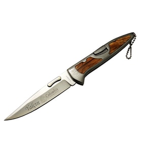 Kişiye Özel İsimli Columbia C-3123-D 21 CM İsim Baskılı Columbia Cep Çakısı (Kahverengi)