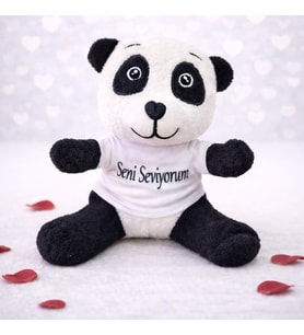 Toptan Seni Seviyorum Tişörtlü Sevimli Peluş Panda