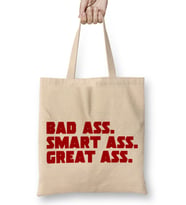 Deadpool Badass Smartass Greatass Funny Joke Deadpool Parody 02 Bez Çanta Uzun Saplı