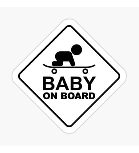 Uyarı Arabada Bebek Var Sticker oto Etiket 18cm MD118