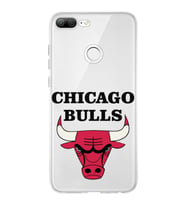 Huawei Honor 9 Lite  Uyumlu Kapak Chicago Bulls Tasarımlı Şeffaf Silikon Kılıf
