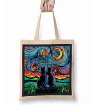 Cat Van Gogh's Cats Kedi Bez Çanta Uzun Saplı