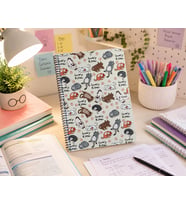 Studi A4 160 Yaprak Kareli Spiralli Defter – Sevimli Kedi Desenli Okul Defteri