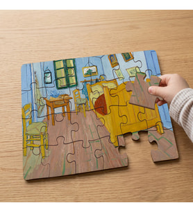 Van Gogh Yatak Odası Tasarımlı 24 Parça Ahşap Çocuk Puzzle MPK0001
