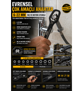 Profesyonel Çoklu Anahtar 6 22 mm Kaymaz Diş Yapısı Uzun Gövde Güçlü Sıkma