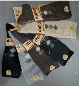 DÜNDAR PLUS 5909 ERKEK KIŞLIK LAMBSWOOL YÜN ÇORAP 6 ADET