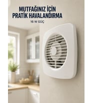 120 mm Halandırma Fanı 180 m³/h Dekoratif Duvar ve Tan Tipi Aspiratör