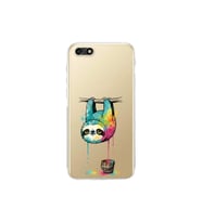 Huawei Y5 2018 ile Uyumlu Splash Tembel Hayvan Tasarımlı Şeffaf Silikon Kılıf