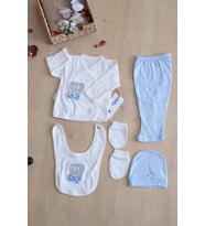 Erkek Bebek 5 Li Hastane Çıkışı Seti STL6419 (Mavi)