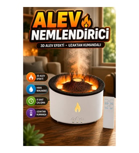 3D Alev Efektli Hava Nemlendirici 360 ml Uzaktan Kumandalı Aromaterapi Difüzörü
