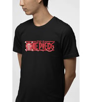 One Piece Red Logo Tişört  (Siyah)