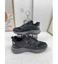 Günlük Erkek Sneaker Fileli Bağcıklı Tırtık Kalın Taban Bilek Destek Dikiş Hafif Spor Ayakkabı 4281 (Füme-Siyah)
