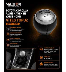 Vites Topuz Gri 6 İleri Corolla - Auris - Yaris - Avensis 2007-18