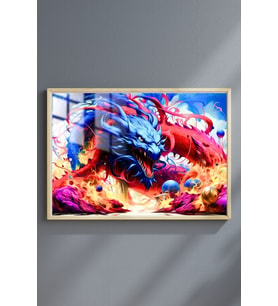 AI Renkli Çerçeveli Metal Poster Tablo