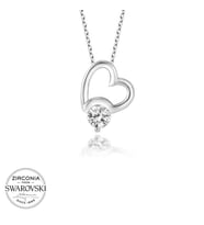 Swarovski Taşlı Gümüş Kalp Bayan Kolye