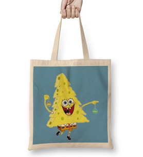 Bob The Tree Spongebob Squarepants Süngerbob 01 Bez Çanta Uzun Saplı