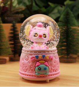 Stitch Işıklı ve Müzikli Kar Küresi Büyük Boy - Pembe