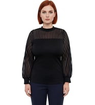 Stil Kadın Dantelli Bluz Regular Örme Regular Kalıp Büyük Beden