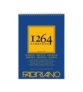 Fabriano 1264 Sketch Paper Eskiz Defteri 90 gr A5 60 yp Üstten Spiralli 