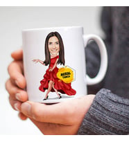 Kişiye Özel Flamenko Kadın Karikatürlü Kupa Bardak