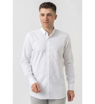 White Stone Aarburg g45044 Pamuklu Regular Fit Oxford Gömlek Beyaz