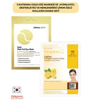 3 Katmanlı Gold Göz Maskesi ve Aydınlatıcı, Destekleyici Ve Nemlendirici Limon Özlü Kolajen Maske Seti