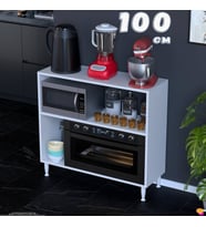Eliusta Vira Mikrodalga Fırın Standı 100x87x32 cm Çok Amaçlı Mutfak Rafı Kahve Köşesi Düzenleyici