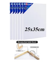 Tuval 25x35 6 Adet Gerdirme Apartlı Arkadan Zımbalı 25*35 Tual Akrilik Boya Yağlı Boya