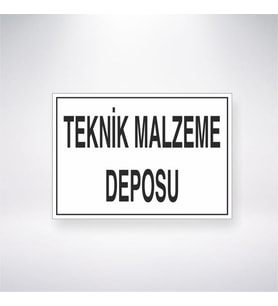 Teknik Malzeme Deposu 21x28 Arkası Yapışkanlı Levha
