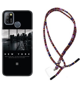 INFINIX Smart 4 5 6 Zero 8 S5 Pro Kılıf Boyun Asklı Rasta Silikon New York 1612