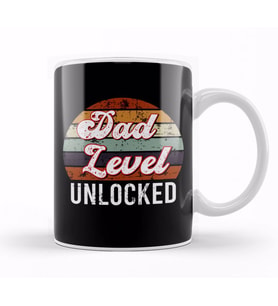 Dad Level Unlocked Gaming New Dad Baby Announcement Fathers Day Daddy To Be Video Game First 03 Kupa Bardak Porselen