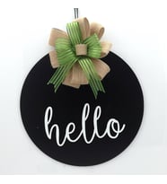 Lora Davet Ahşap Kapı süsü Hello (1 Adet) Siyah - 54215