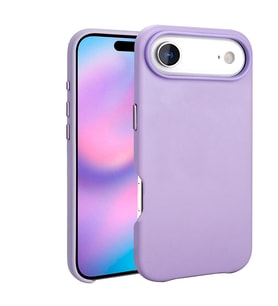 Apple iPhone 17 Air Kılıf Wireless Şarj Özellikli PU Deri Görünümlü Kupra Kapak (Mor)