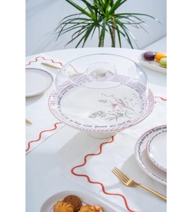 Acar HCA9090 Laila Desenli Ayaklı Kek Fanusu 30 cm