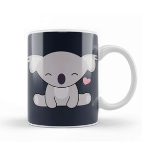 Kawaii Cute Koala With Heart Kupa Bardak Porselen