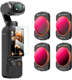 Concept Osmo Pocket 3 ND/PL filtre seti, 4'lü paket manyetik ND8/PL, ND16/PL, ND32/PL, ND64/PL filtre DJI Osmo Pocket 3 ile uyumlu (alüminyum çerçeve)