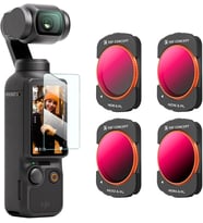 Concept Osmo Pocket 3 ND/PL filtre seti, 4'lü paket manyetik ND8/PL, ND16/PL, ND32/PL, ND64/PL filtre DJI Osmo Pocket 3 ile uyumlu (alüminyum çerçeve)