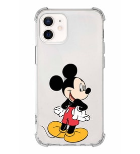 Apple iPhone 12 Mini Uyumlu Köşe Korumalı Antişok  Kapak Mickey Mouse Tasarımlı Şeffaf  Kılıf