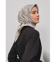 Armine Sura İpek Eşarp 9352 - 05 Gri Karışık Desen