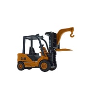 Gerçekçi Detaylarıyla Metal Forklift Ucuyla Sürtmeli Özellikli Oyuncak Forklift 13cm. (Turuncu)