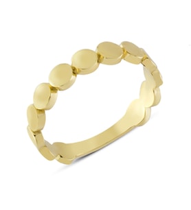14 Ayar Altın Taşsız Yuvarlak Desen Yüzük YZK329 (Çok Renkli)