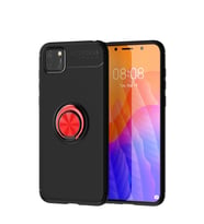 Huawei Y5p Kılıf Range Yüzüklü Silikon - Siyah-kırmızı