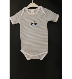 Bebek Zıbın Kız Erkek Çocuk Penye Kısa Kollu Çıtçıtlı Atlet Body Mavi-6-9 AY