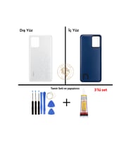 Yapıştırıcı Poco K50 (F4 GT) Beyaz Yapıştırıcı Arka Pil Kapağı + Yapıştırıcı ve Vida Seti