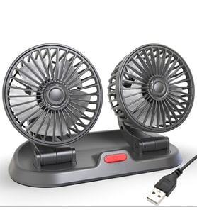 ALLY F410 USB Çift Başlıklı Araç Fanı Oto Fan Vantilatör (Siyah)