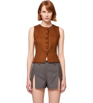 Kadınlar İçin Slim Fit Düğmeli Bisiklet Yaka Örme Süet Yelek Kaliteli Şık Rahat Modern Zarif