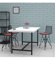 Knsz ufak boy tel bar sandalyesi 1 li uslu syhkrm 55 cm oturma yüksekliği mutfak bahçe cafe ofis (Karışık)